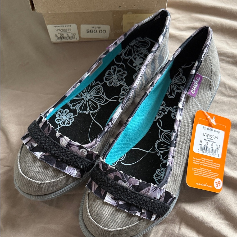 Women's Floral Gray Flats